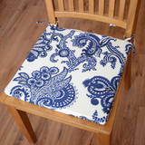 中式 高档亚麻布艺椅垫 餐椅垫 坐垫桌椅垫 椅套 可拆洗 青花瓷
