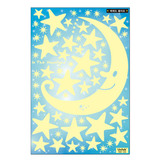 星星月亮荧光墙贴幼儿园儿童房卧室天花板可移除卡通贴纸夜光贴