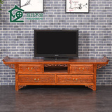 仿古实木家具中式电视柜双层液晶电视机柜 纯实木 简约 客厅组合
