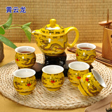 景德镇高档双层陶瓷茶具 青花瓷花茶双层茶杯陶瓷茶壶茶海茶道