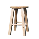 橡胶木 橡木圆凳凳子橡木梯凳板凳 凳实木凳酒吧凳高60cm