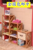 客厅组合儿童书柜交卧室储物简易实木收纳柜子床头多层厨房置物架