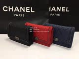 Chanel 16秋冬 新款 黑色/红色链条边设计 菱格 woc boy扣 链条包