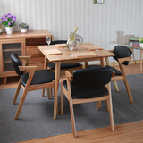 正方形餐桌北欧实木一桌四椅餐桌椅组合简约现代家用白橡木饭桌子