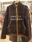 特惠AIGLE艾高专柜正品代购女格纹全拉抓绒衣Burnaby  C490C/G/H