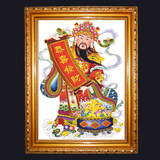 中国元素 新年 财神爷 壁画 挂画 油画 家居现代装饰画 墙画