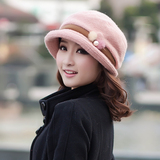 布塔 正品女羊毛混纺保暖帽子 韩版女士秋冬潮帽 珍珠卷边贝雷帽