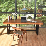 简约现代实木办公桌电脑桌餐桌椅组合写字台书桌子台式家用
