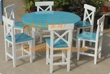 厂家直销 实木餐桌椅 大圆桌子 地中海风格 餐桌 实木桌子 特价