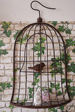 铁艺壁挂鸟笼 复古客厅装饰 创意鸟笼壁景 硬卧笼子 酒吧壁画