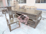 红木古典家具 鸡翅木2米办公桌 大班台 老板桌 书桌 中式实木家具