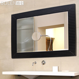 BOLEN黑色边框挂挂墙式卫生间镜子长方型宾馆浴室镜定做11省包邮