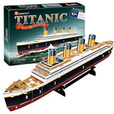 乐立方3D立体拼图邮轮模型 泰坦尼克号铁达尼号 纸质益智拼装船