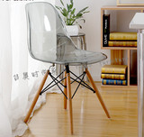 小伊姆斯Eames透明简约现代塑料亚克力靠背餐椅办公室洽谈休闲椅