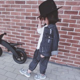 宝宝韩版秋装外套上衣1-2-3-4岁男女小童时尚外贸个性牛仔夹克潮