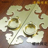 中式柜门拉手 纯铜装饰木门把手 11.5cm衣柜明装黄铜单孔拉手