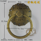 大门实木拉手 纯铜门环简洁把手面11cm 对装玻璃门拉环