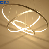led环形亚克力吊灯圆环简约现代时尚圆圈餐厅灯创意艺术圆形吊灯