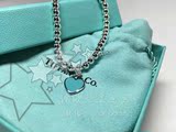 美国代购 Tiffany蒂芙尼 礼物 925纯银 心形珐琅 蓝色蓝心 手链