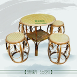 厂家直销竹家具 竹制餐桌椅  手工竹编鼓形餐桌椅 餐厅饭馆竹桌椅