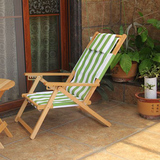 厂家直销田园简约时尚实木折叠椅单人午休椅简易睡椅帆布沙滩椅