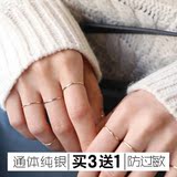 韩版925纯银极细关节戒指指环女 韩国简约时尚食指尾戒小指环饰品