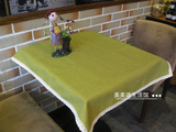 2015新款加厚台布餐桌布桌垫_棉麻布艺_纯色绿色_简约欧式时尚