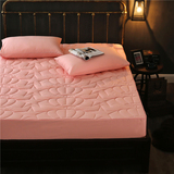 纯棉床笠单件纯色加厚夹棉床套床罩席梦思保护套全棉折叠软垫1.8m