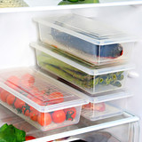 优+蔬菜鱼肉塑料保鲜盒 可沥水厨房用品置物盒冰箱收纳微波冷藏盒