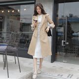 韩国代购2016秋装新款秋季外套女 韩版 中长款英伦风休闲风衣女