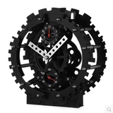 妙刻德国双齿轮镂空钟创意装饰摆件闹钟机械外观齿轮座钟客厅钟表