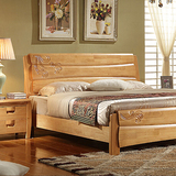 新中式古典实木床卧室储物高箱双人床 1.5m1.8米时尚收纳大婚床家