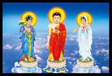 精准印花十字绣最新款客厅大画佛教人物像观音十字绣西方三圣印布