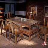 仿古中式 功夫泡茶桌 实木茶桌椅组合红木家具特大商务茶台茶艺桌