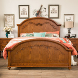 【进口美国红橡木】美式乡村卧室家具橡木实木床1.5m 1.8米双人床