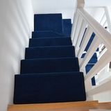 楼梯踏步垫简约蓝色加厚满铺 免胶自粘楼梯地毯楼梯垫楼梯防滑垫