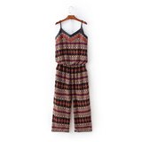 外贸原单女装 2016夏季新款女装复古波西米亚印染吊带连体裤
