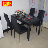 钢化玻璃餐桌 简约现代大小户型热弯烤漆餐桌椅组合餐厅家具特价