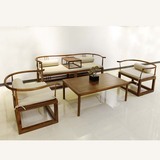 1++1+3沙发实木花梨木 新中式样板房沙发套装组合 设计师装饰家具