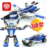 图思迪飞机模型拼装机器人积木玩具组装汽车男孩儿童益智8-12岁男