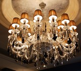 大型玻璃水晶吊灯高档别墅复式楼客厅大厅吊灯蜡烛水晶餐厅灯灯饰