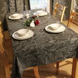 诺迈迪暗夜桌布餐椅套餐桌布套装黑茶几垫餐桌台布桌旗定做叶子