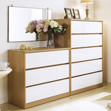 简约现代五斗柜组装白色木质抽屉柜收纳储物柜卧室客厅组合柜家具