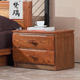 东南亚风格家具实木 水曲柳床头柜 床边储物柜 实木床头柜置物柜