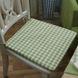 格调春天 绿色小格子 色织坐垫 餐椅垫  田园椅垫椅子垫 海绵垫