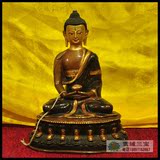 藏传佛教 尼泊尔精品佛像 紫铜鎏金 阿弥陀佛 无量清静佛 7寸