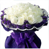 厦门生日祝福探望鲜花速递礼品包装白色玫瑰搭配勿忘我鲜花配送