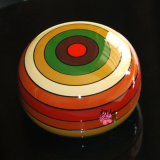 日本京都漆器 手绘 独乐文样 圆形漆器糖果盒