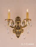 欧美莎锌铝合金蜡烛水晶壁灯欧式床头壁灯古铜色工程大型壁灯特价