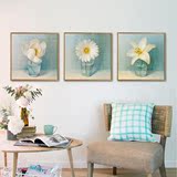 白色小花水彩画清新装饰画宜家欧式美克美家挂画组合画植物花卉
